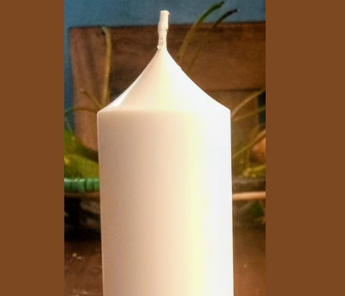 White pillar candle